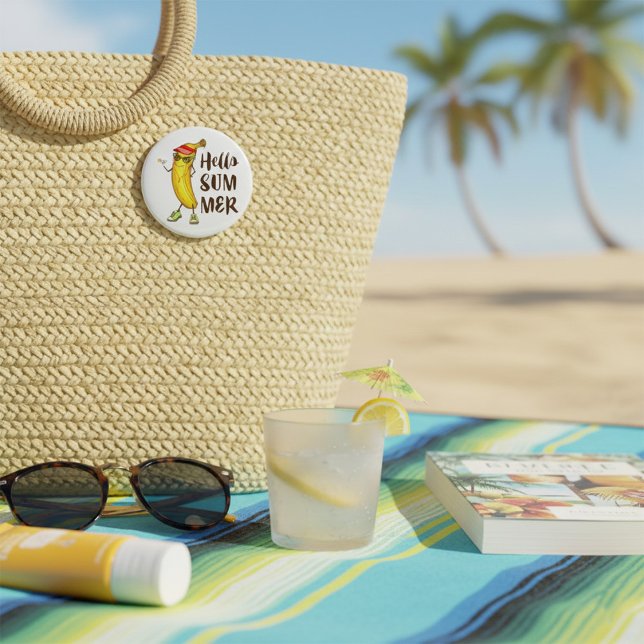 Cool Banana Hello Summer Funny Tropical Fruit  Button (Creator Uploaded)