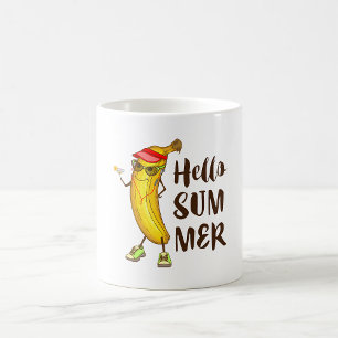 Cool Banana Hello Summer Funny Tropical Fruit Coffee Mug