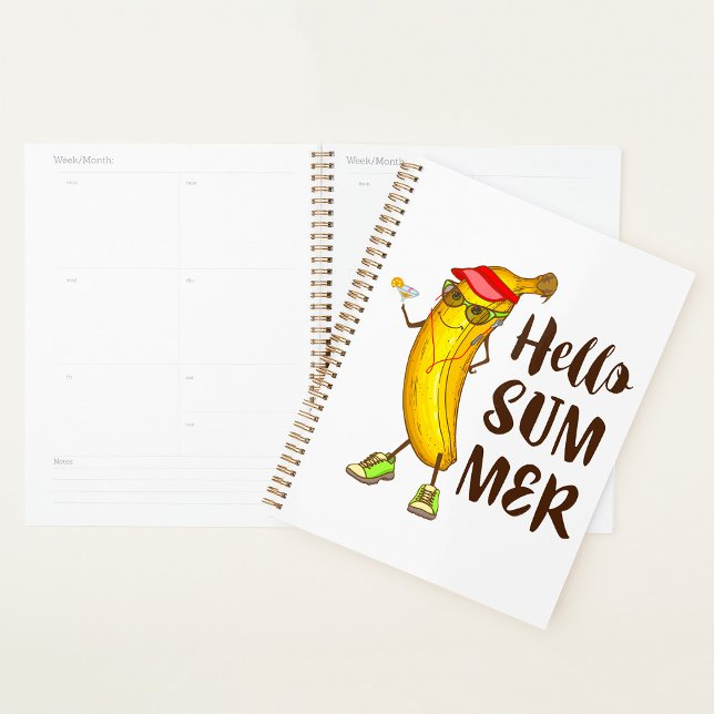 Cool Banana Hello Summer Funny Tropical Fruit  Planner (Creator Uploaded)