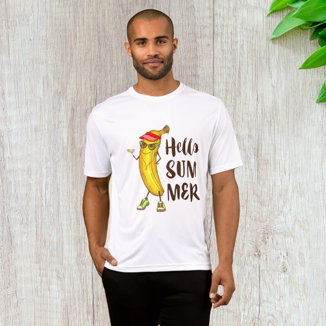 Cool Banana Hello Summer Funny Tropical Fruit  T-Shirt (Creator Uploaded)