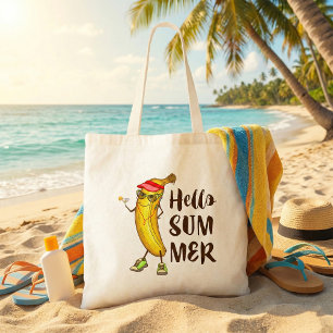 Cool Banana Hello Summer Funny Tropical Fruit Tote Bag
