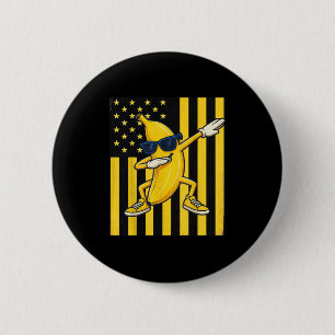 Cool Banana Vintage American Flag Dabbing Banana L Button