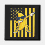 Cool Banana Vintage American Flag Dabbing Banana L Magnet
