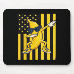 Cool Banana Vintage American Flag Dabbing Banana L Mouse Pad