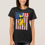 Cool Banana Vintage American Flag Dabbing Banana L T-Shirt