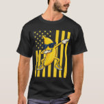 Cool Banana Vintage American Flag Dabbing Banana L T-Shirt