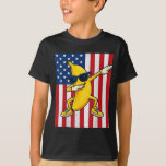 Cool Banana Vintage American Flag Dabbing Banana L T-Shirt