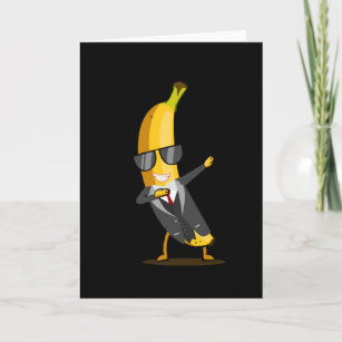 Cool Banana with Suit - Dab Funny Dancing Fruit Card