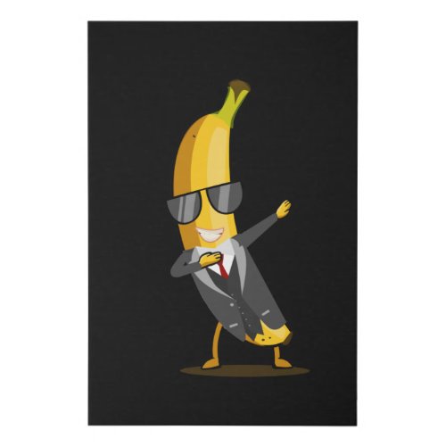 Cool Banana with Suit _ Dab Funny Dancing Fruit Faux Canvas Print