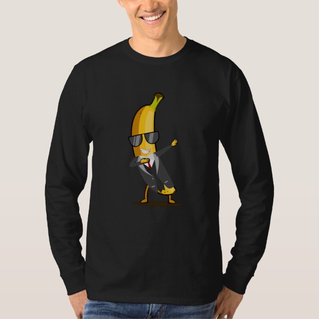 Cool Banana with Suit - Dab Funny Dancing Fruit T-Shirt (Front)