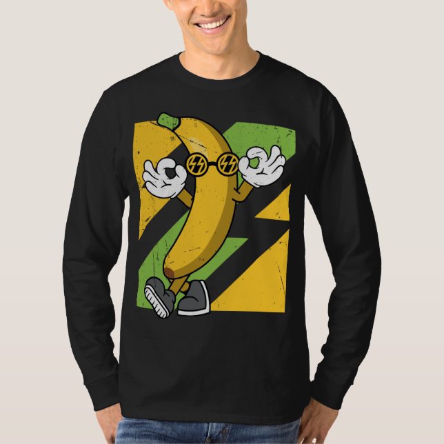 Cool Banana With Sunglasses Summer Fruit Art Lover T-Shirt (Front)