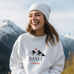 Cool Banff Canada Mountains Maple Leaf Light-Color Sweatshirt