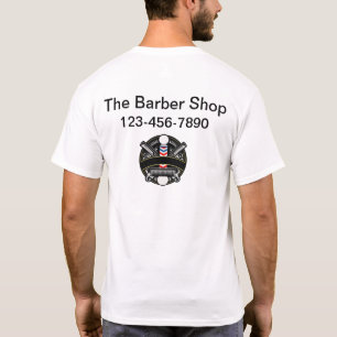 Cool Barber Shop Business Logo Work Shirts