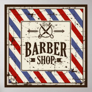 cool Barber shop business retro vintage Poster