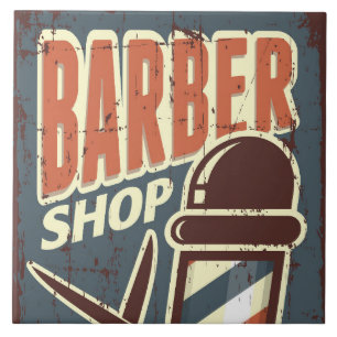 Cool Barber shop retro Ceramic Tile