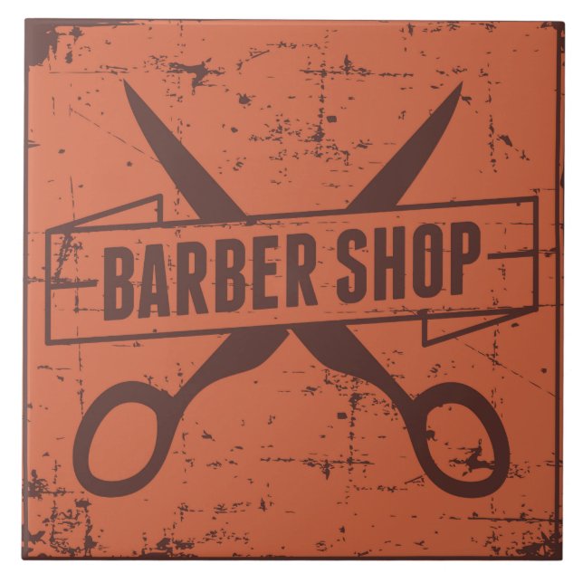 Cool Barber shop retro  Ceramic Tile (Front)