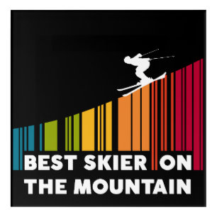 Cool Barcode Design Best Skier On The Mountain  Acrylic Print