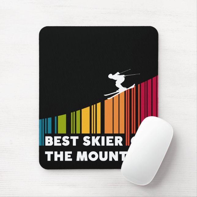 Cool Barcode Design Best Skier On The Mountain  Mouse Pad (With Mouse)