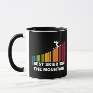 Cool Barcode Design Best Skier On The Mountain Mug