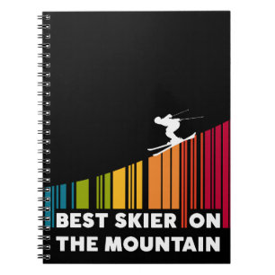 Cool Barcode Design Best Skier On The Mountain  Notebook
