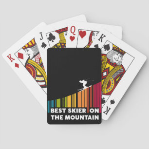 Cool Barcode Design Best Skier On The Mountain  Poker Cards