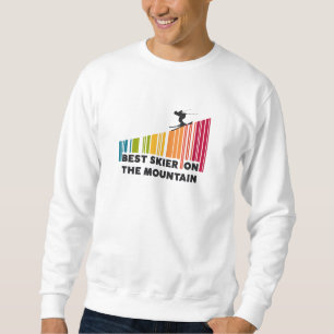 Cool Barcode Design Best Skier On The Mountain  Sweatshirt