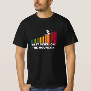Cool Barcode Design Best Skier On The Mountain T-Shirt