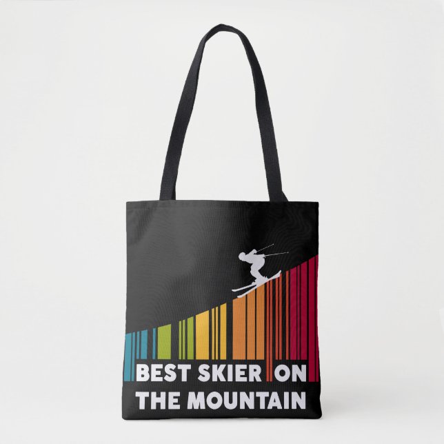Cool Barcode Design Best Skier On The Mountain  Tote Bag (Front)