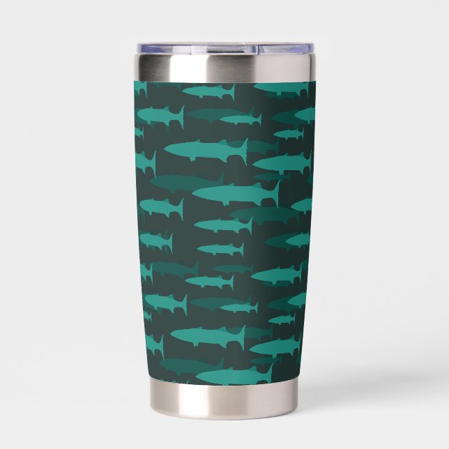 Cool Barracuda Patterned Water Bottle Insulated Tumbler (Front)