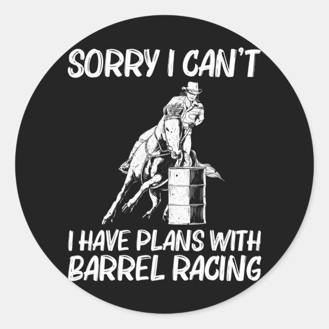 Cool Barrel Racing For Women Men Rodeo Horse Classic Round Sticker (Front)