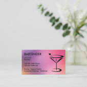 Cool Bartender Business Cards (Standing Front)