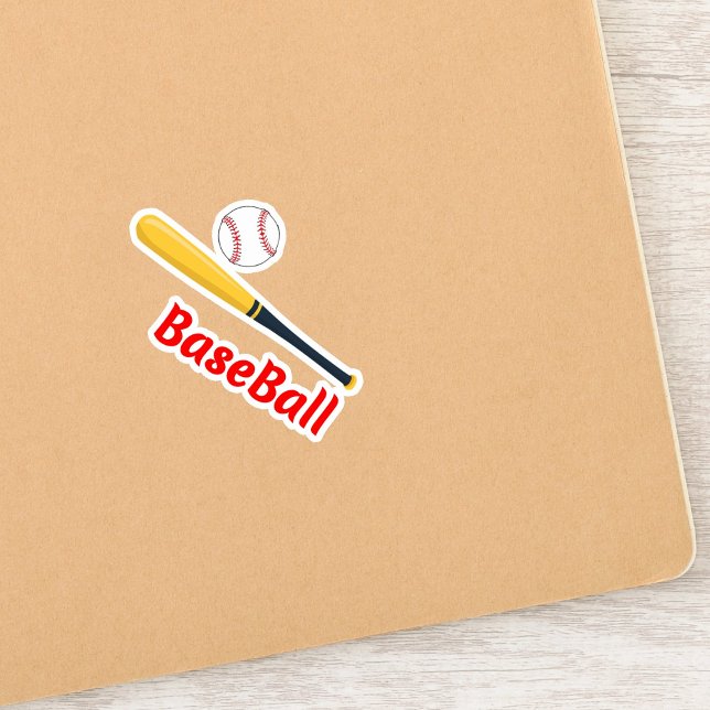 Cool Baseball Ball & Bat Sticker (Baseball ball stickers
Baseball bat decals
Cool sports stickers
Baseball theme stickers)