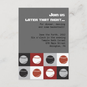 COOL BASEBALL Bar Bat Mitzvah Party Card