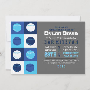 COOL BASEBALL Bar Mitzvah Invitation