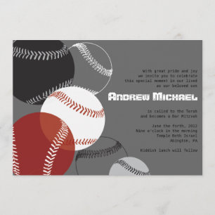COOL BASEBALL Bar Mitzvah Invitation