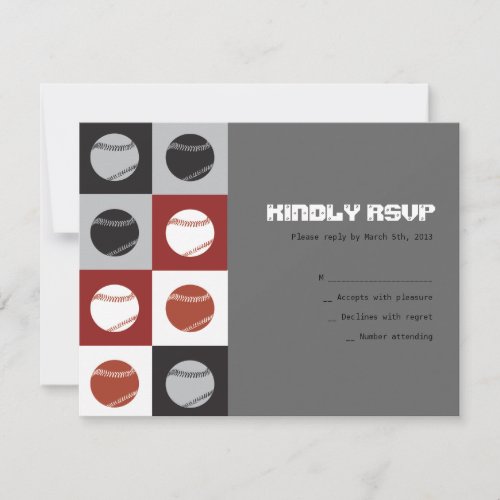 COOL BASEBALL Bar Mitzvah Reply RSVP Card