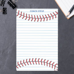 Cool Baseball Coach or Ball Player Lined Custom Post-it Notes