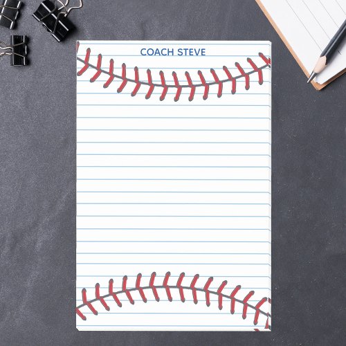 Cool Baseball Coach or Ball Player Lined Custom Post_it Notes