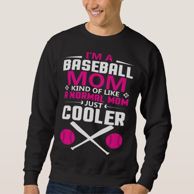 Cool baseball mum everyday text simple retro sweatshirt (Front)