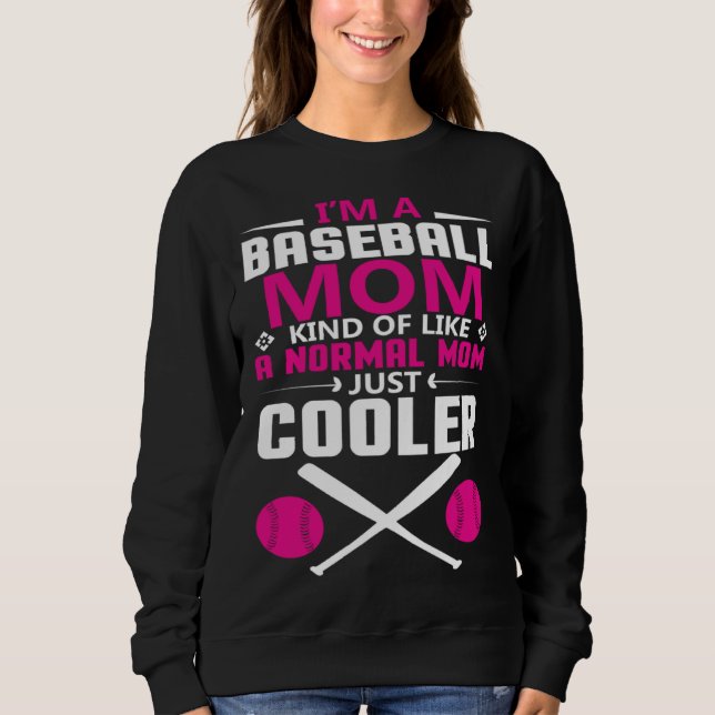 Cool baseball mum everyday text simple retro sweatshirt (Front)