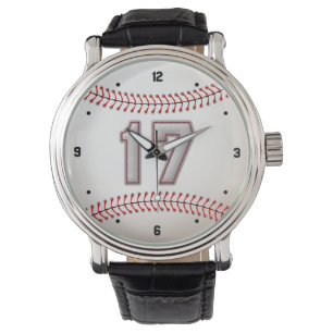 Cool Baseball Player Number 17 - Stitches Look Watch
