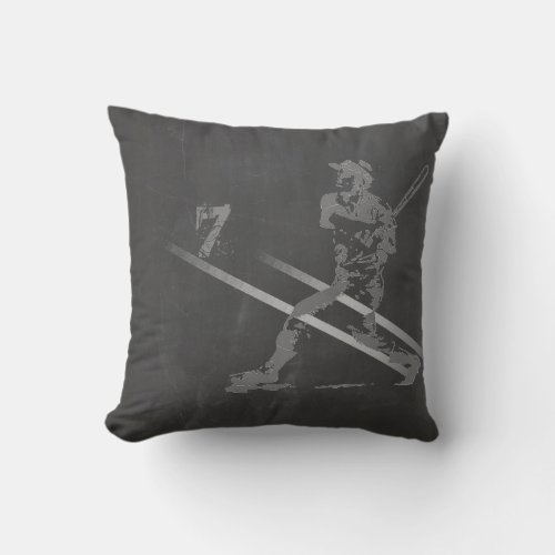 Cool Baseball Player Personalized Throw Pillow