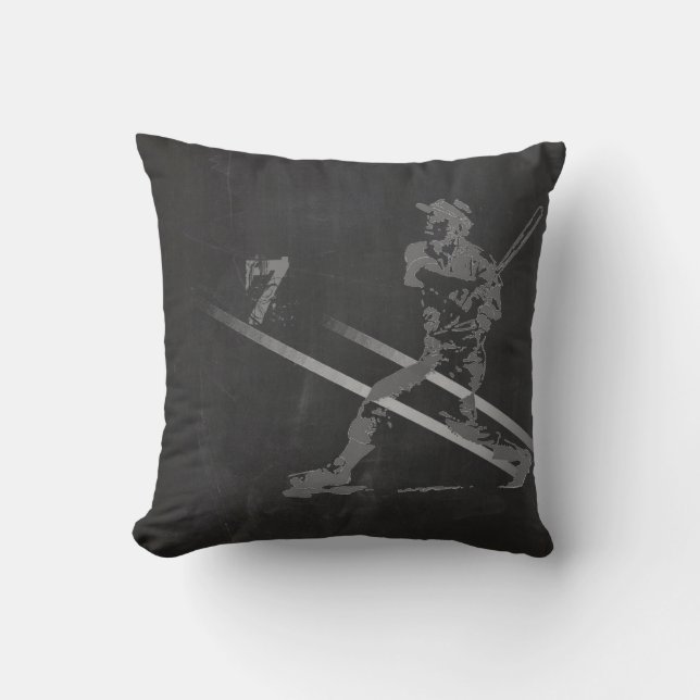 Cool Baseball Player Personalized Throw Pillow (Front)