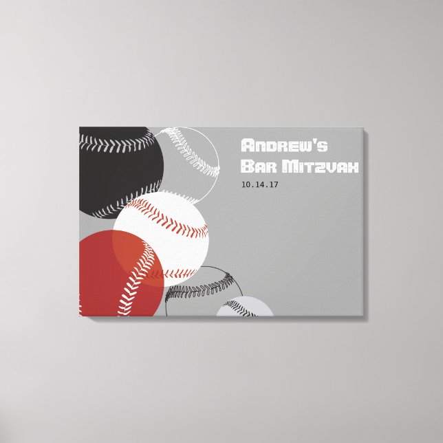 COOL BASEBALL Sign-In Canvas Board Print (Front)