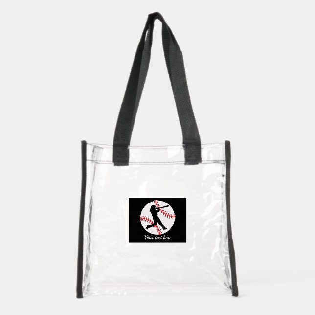 Cool Baseball sports customizable  Clear Tote Bag (Front)