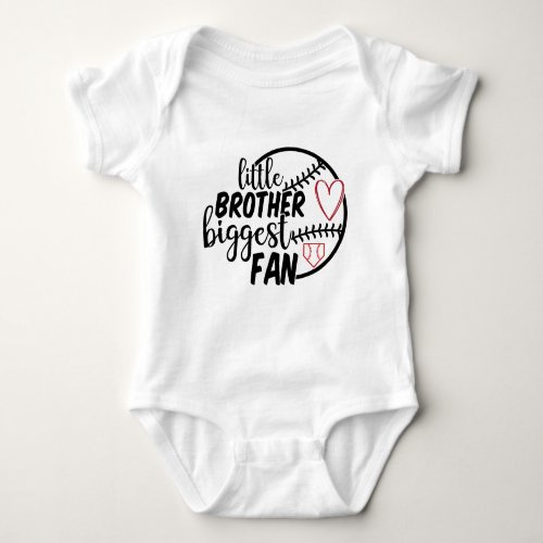 Cool Baseball sports little Brother biggest fan Baby Bodysuit