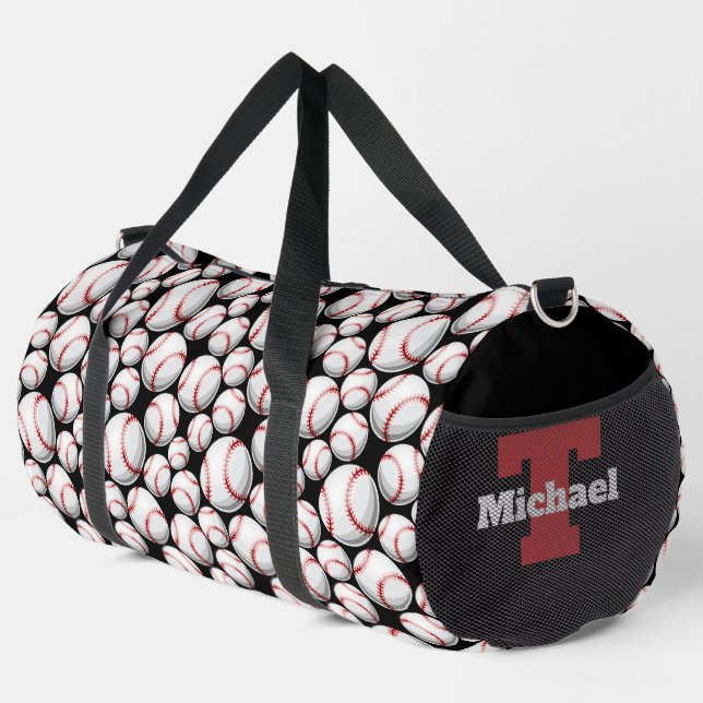 Cool Baseball sports lovers add monogram Duffle Bag (Right Corner)