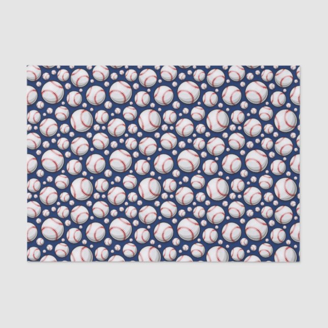 Cool Baseball sports tiled pattern Tissue Paper (Front)