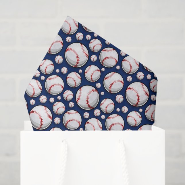Cool Baseball sports tiled pattern Tissue Paper (Gift Bag)