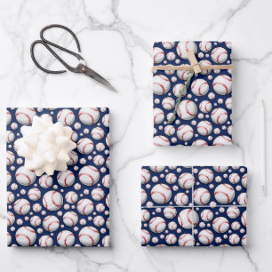 Cool Baseball sports tiled pattern  Wrapping Paper Sheets